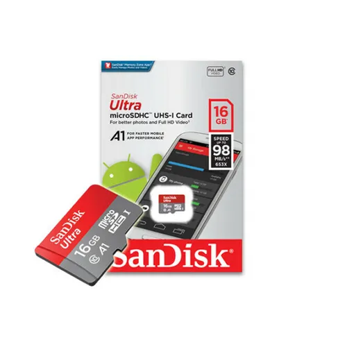 SanDisk MicroSD HC 16GB UHS-I Class 10 Memory Card