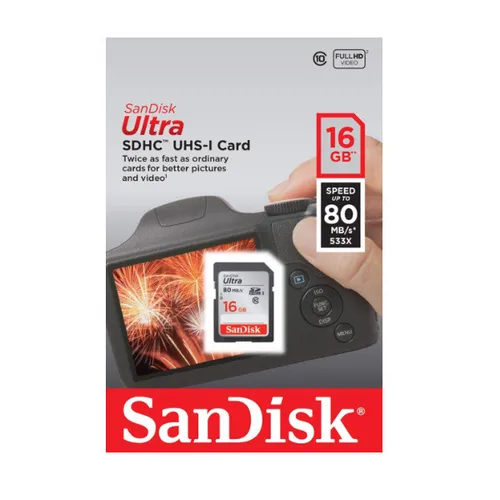 SanDisk Ultra 16GB SDHC 80MB/s UHS-I Memory Card