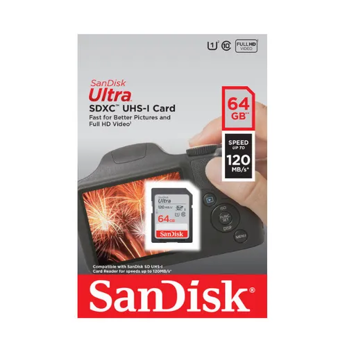 SanDisk Ultra 64GB SDXC 120 MB/S UHS-I Memory Card