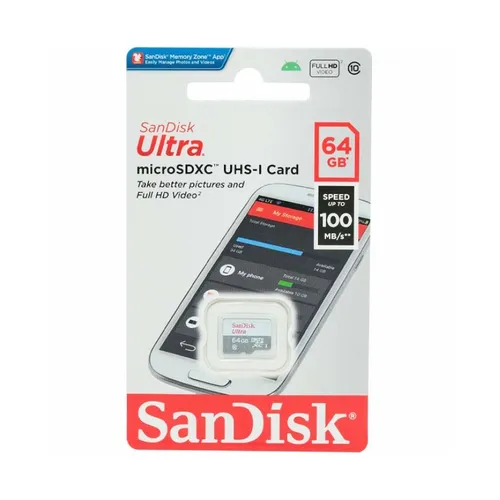 SanDisk Ultra microSDXC 64GB 100MB/s UHS-I Memory Card