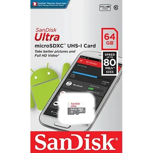 SanDisk Ultra microSDXC 64GB 100MB/s UHS-I Memory Card