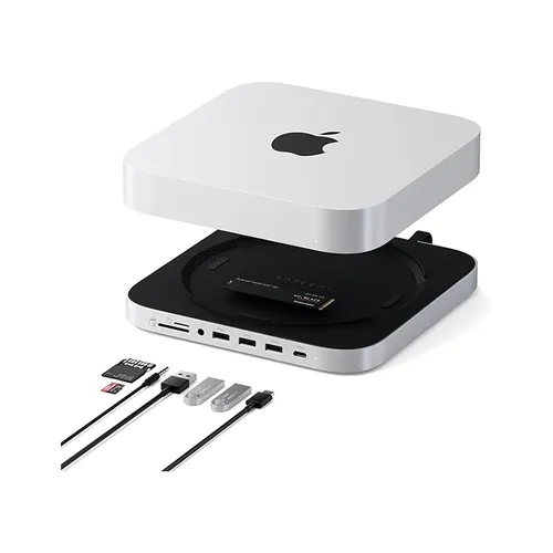 Satechi ST-GMMSHS Mac Mini Hub &amp; Stand with NVME/SATA M.2 SSD Enclosure