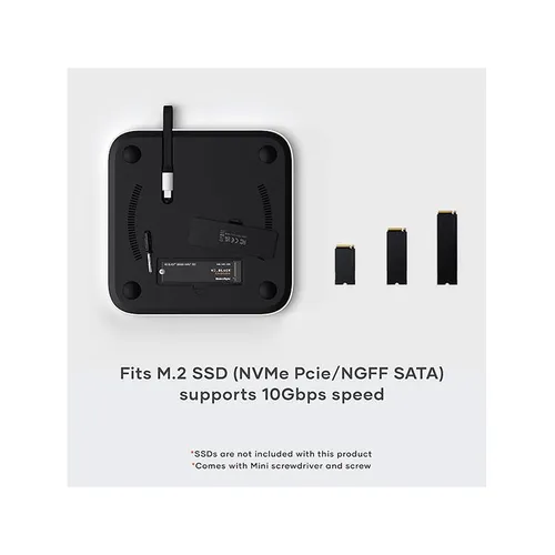 Satechi ST-GMMSHS Mac Mini Hub &amp; Stand with NVME/SATA M.2 SSD Enclosure