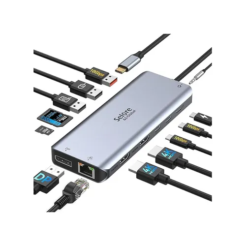 Selore 13 in 1 USB-C 3 Display Laptop Docking Station