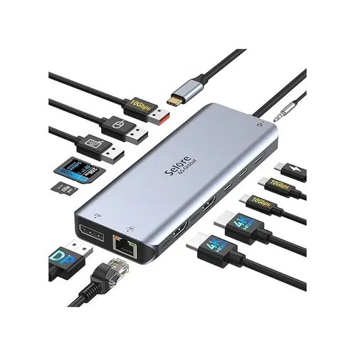 Selore 13 in 1 USB-C 3 Display Laptop Docking Station
