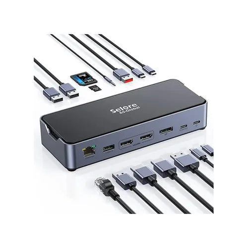 Selore 16 in 1 USB-C 3 Display Laptop Docking Station