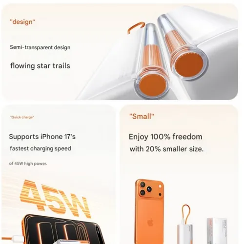 Sharge Flow 3 45W 10000mAh Power Bank With Built-in Cable