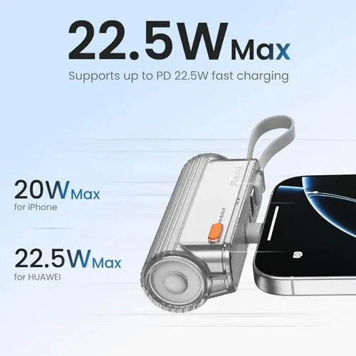 Sharge Flow Mini 2 22.5W 5000mAh Power Bank With Built-in Cable And Connector