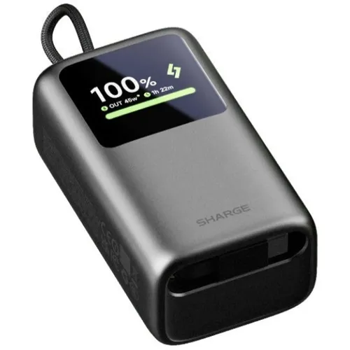 Sharge HyperTower E3 45W 10000mAh Power Bank with Built-in USB-C Cable