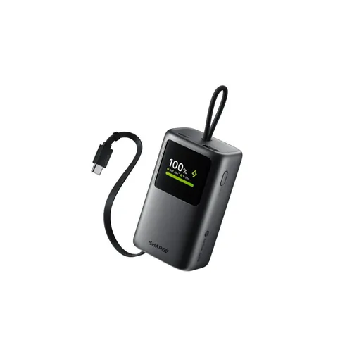 Sharge HyperTower E3 45W 10000mAh Power Bank with Built-in USB-C Cable
