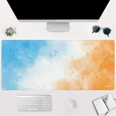 Simplist Gimars Large Printed Rubber Desk Mat – Sea Art (90×40 CM) – Extended Non-slip Mousepad for Home and Office
