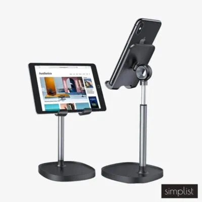 Simplist Lisen Phone & Tablet Stand – Adjustable Phone Stand for Desk and Showcase