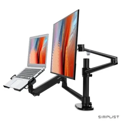 Simplist Upergo Monitor and Laptop Mount – 2-in-1 Adjustable Dual Arm Desk Mount