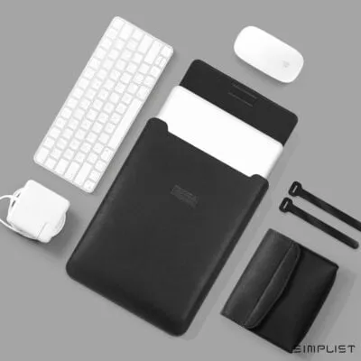 SleekGuard 2-in-1 PU Leather Laptop Protection Sleeve Bag for 13/14/15/16 Inch Laptops & Macbooks