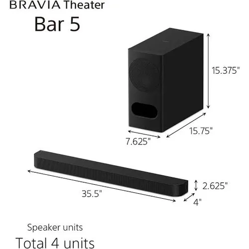 Sony HT-B500 Bravia Theatre Bar 5 3.1 inch Soundbar