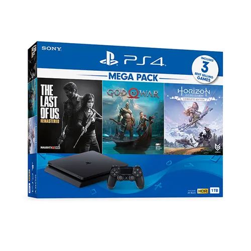 Sony PlayStation 4 Slim 1TB - The Last of Us: Remastered, God of War & Horizon Zero Dawn: Complete Edition