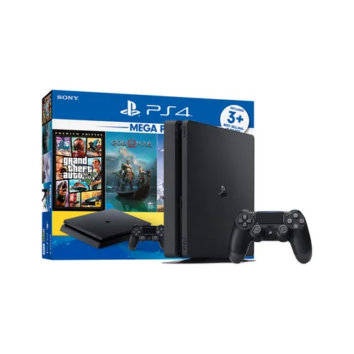 Sony PlayStation 4 Slim Mega Pack 2 - 1TB - (Grand Theft Auto V: Premium Online Edition + God of War + Horizon Zero Dawn: Complete Edition)