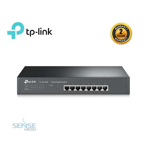 SWITCH - TP-LINK TL-SG1008 8 PORT 10/1000M RACK MOUNTABLE