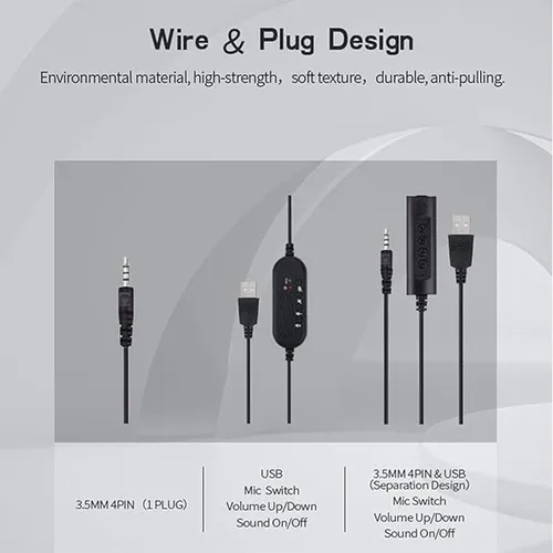 SY490MV Call Center Wired Headset Wired Control USB+3.5MM Port