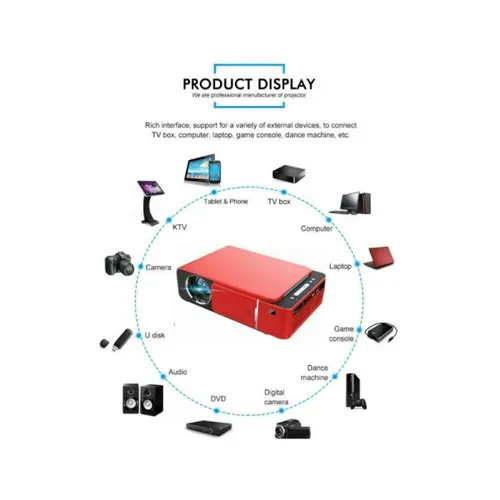 T6A Portable HD LED Projector (Android) Video Beamer Support 4K Full HD 1080p Home Theater Cinema