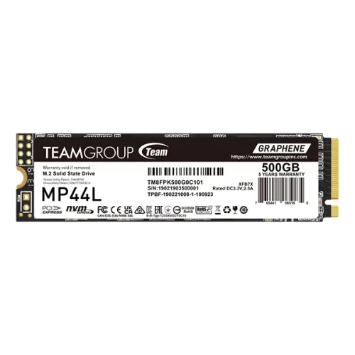 TEAM MP44L 500GB M.2 NVME GEN4 SSD