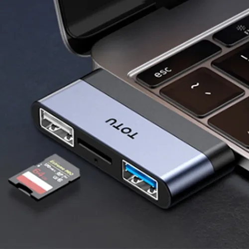 TOTU Mini Hub Type-C TO USB 2.0*2+USB 3.0+TF Linglong Series Docking Station