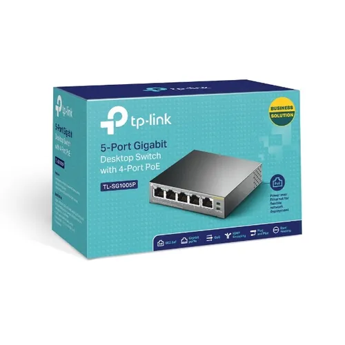 Tp-Link 5-Port Gigabit Desktop Switch with 4-Port PoE (TL-SG1005P)