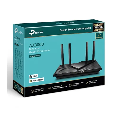 Tp-Link Archer AX55 AX3000 Dual Band Gigabit Wi-Fi 6 Router