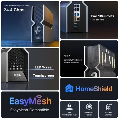 TP-Link Archer BE900 BE24000 Quad-Band Wi-Fi 7 Router