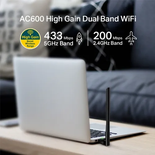 TP-Link Archer T2U Plus AC600 High Gain Dual Band USB Adapter