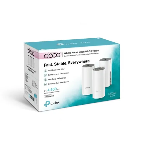 Tp-Link Deco E4 | AC1200 Whole Home Mesh Wi-Fi System – 3 Pack