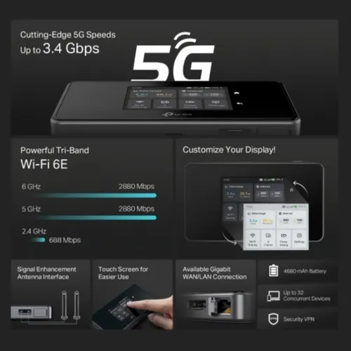 Tp-Link M8550 5G LTE Mobile WLAN Router