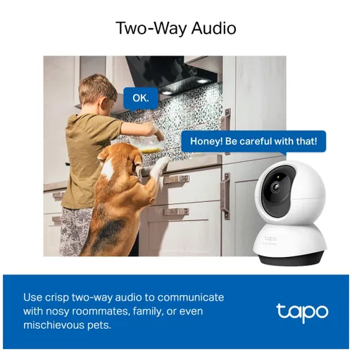 TP-Link Tapo C220 Pan/Tilt Smart AI 2K 4MP QHD 1440p Home Security Wi-Fi Camera