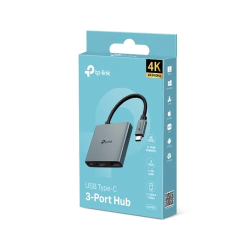 TP-Link UH3020C USB Type-C 3 in 1 USB 3.0 5Gbps Data Transfer USB A HDMI 4K@60Hz 100W PD Hub
