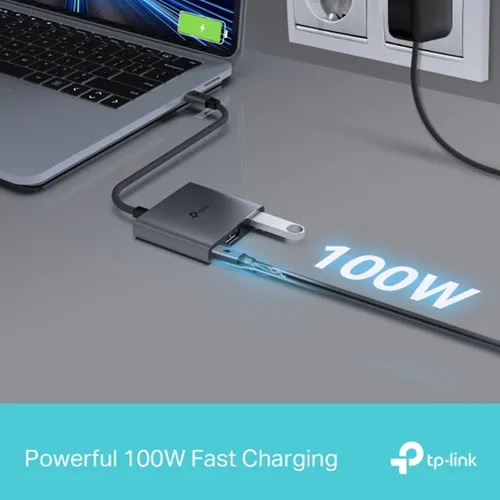 TP-Link UH3020C USB Type-C to 4K@60Hz HDMI, 100W PD, 1× USB-A 3 Port Hub Adapter