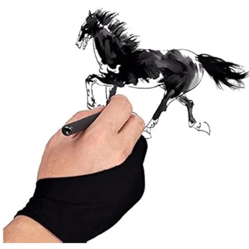 Two-Finger Anti-touch Drawing Gloves for Tablets