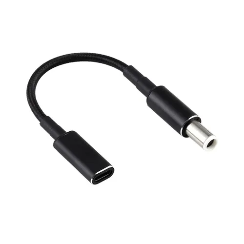 Type-C PD 100W Female Input to Dell 7.4x0.6mm DC Tip Power Charging Cable Adapter