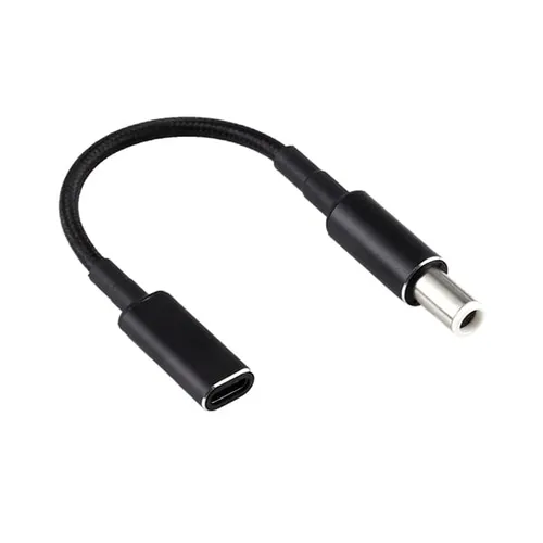 Type-C PD 100W Female Input to Dell 7.4x0.6mm DC Tip Power Charging Cable Adapter