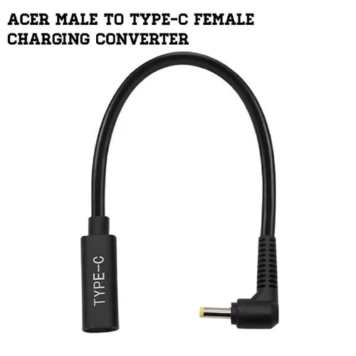 Type-C PD Female Input to Acer 5.5x1.7mm DC Tip Power Charging Cable Adapter