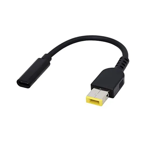 Type-C PD Female Input to Lenovo Slim Tip Power Charging Cable Adapter