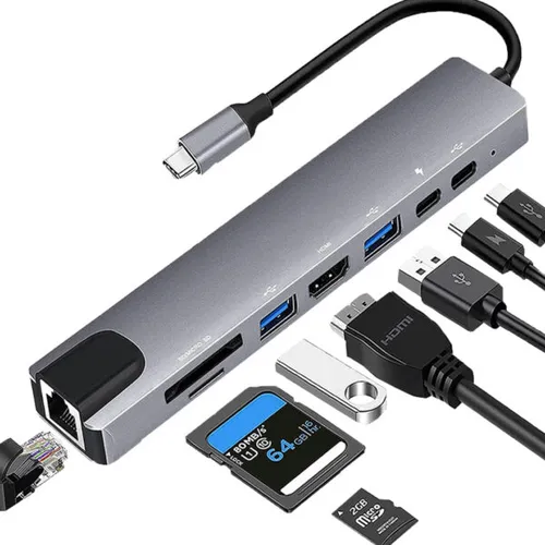 TYPE C (USB C) TO 8 IN 1 ADAPTER 4K HDMI