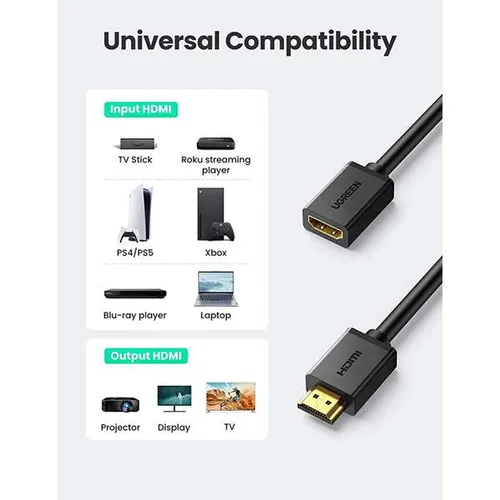 UGREEN 10141 HDMI Male to Female Extension Cable