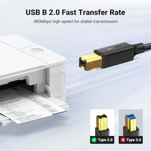 UGREEN 10352 USB 2.0 A MALE TO B MALE PRINTER CABLE – 5M
