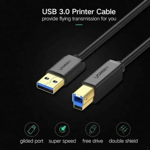 UGREEN 10372 USB 3.0 A Male to B Male Printer 2M Cable