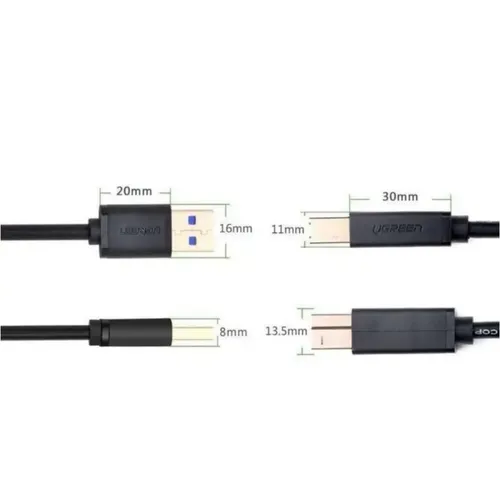 UGREEN 10372 USB 3.0 A Male to B Male Printer 2M Cable