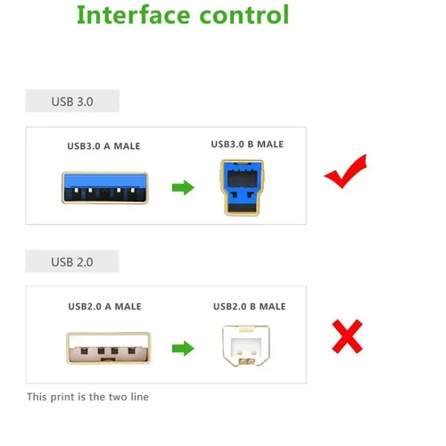 UGREEN 10372 USB 3.0 AM to BM Print 2M Cable