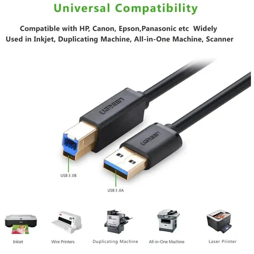 UGREEN 10372 USB 3.0 AM to BM Print 2M Cable