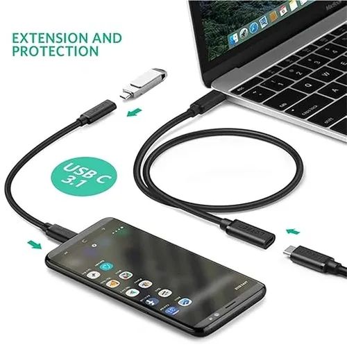 UGREEN 10387 Type-C Male to Type-C Female Audio &amp; Video USB Extension 1M Cable