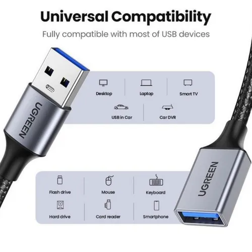 UGREEN 10497 USB 3.0 Extension Braided 2M Cable