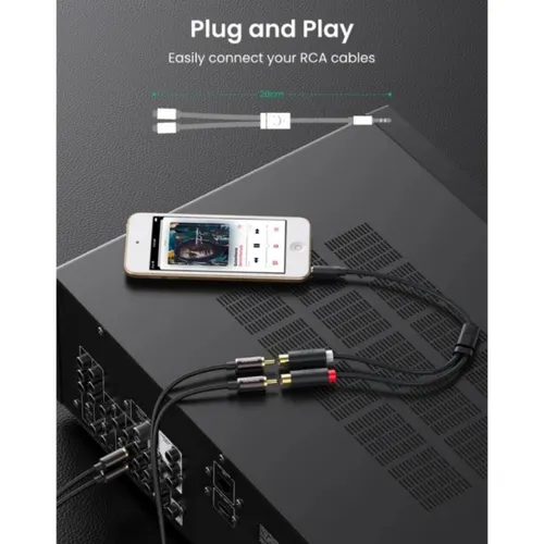 UGREEN 10547 3.5mm Male to 2RCA Female 25CM Audio Cable